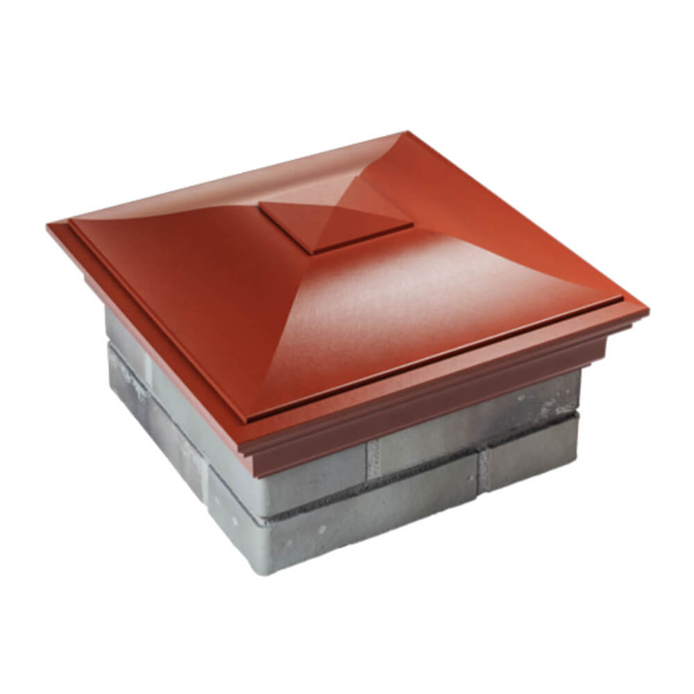 Колпак Zking Монблан Красный на столб 1.5х1.5 еврокирпича 0.7НФ (355х355мм) в Сочи фото