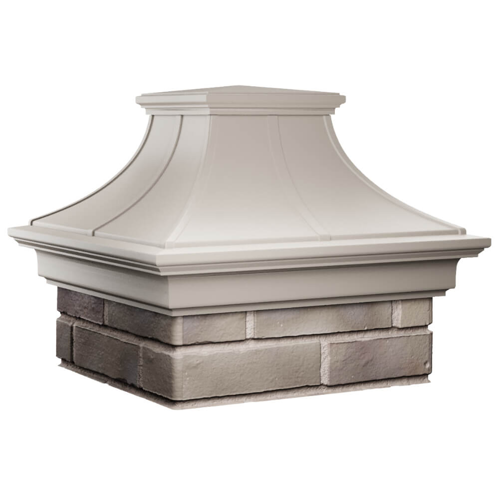 Колпак Zking Монблан Премиум Бежевый на столб 1.5х1.5 кирпича (385х385мм) в Сочи фото