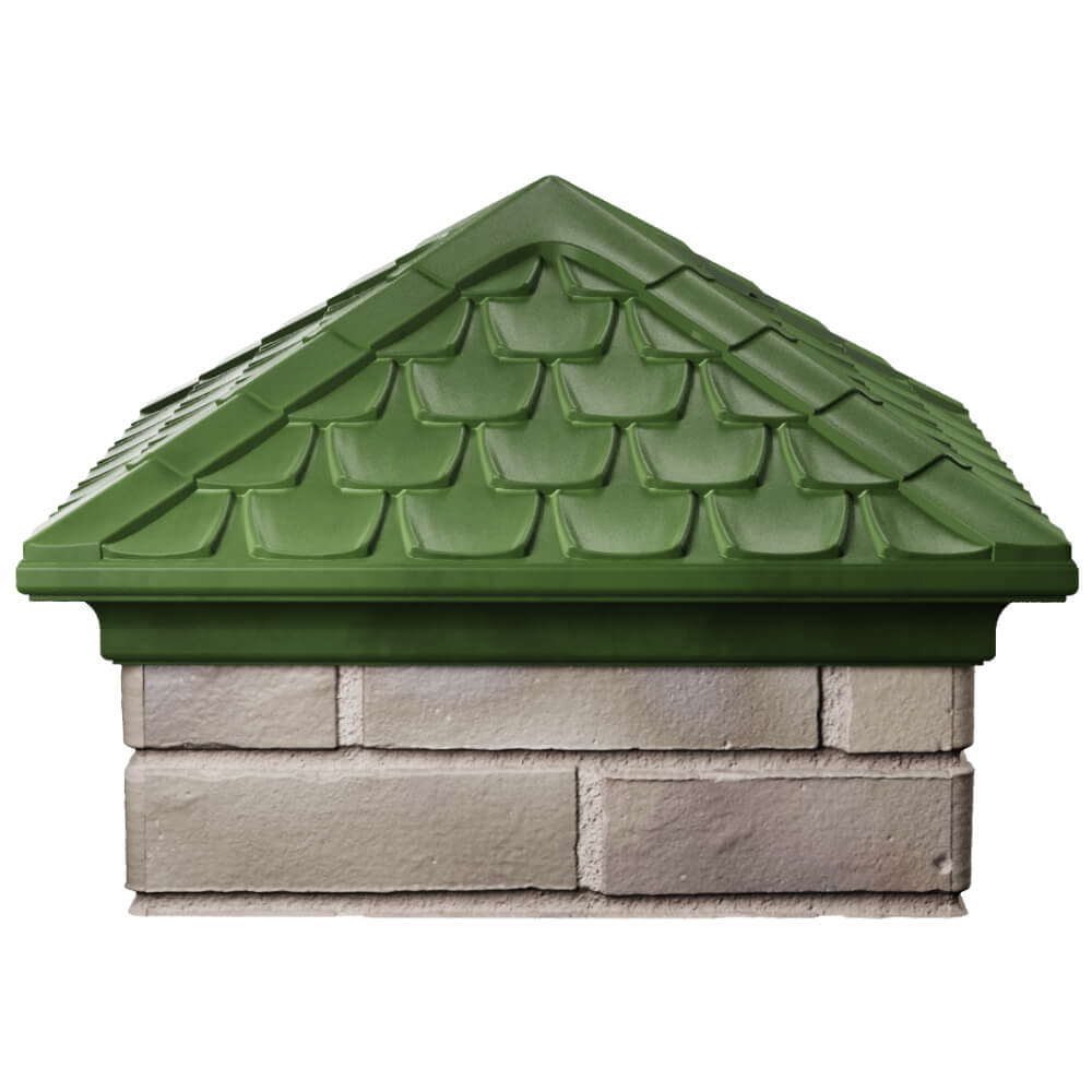 Колпак Zking Эльбрус Зеленый на столб 1.5х1.5 кирпича (385х385мм) Сочи фото