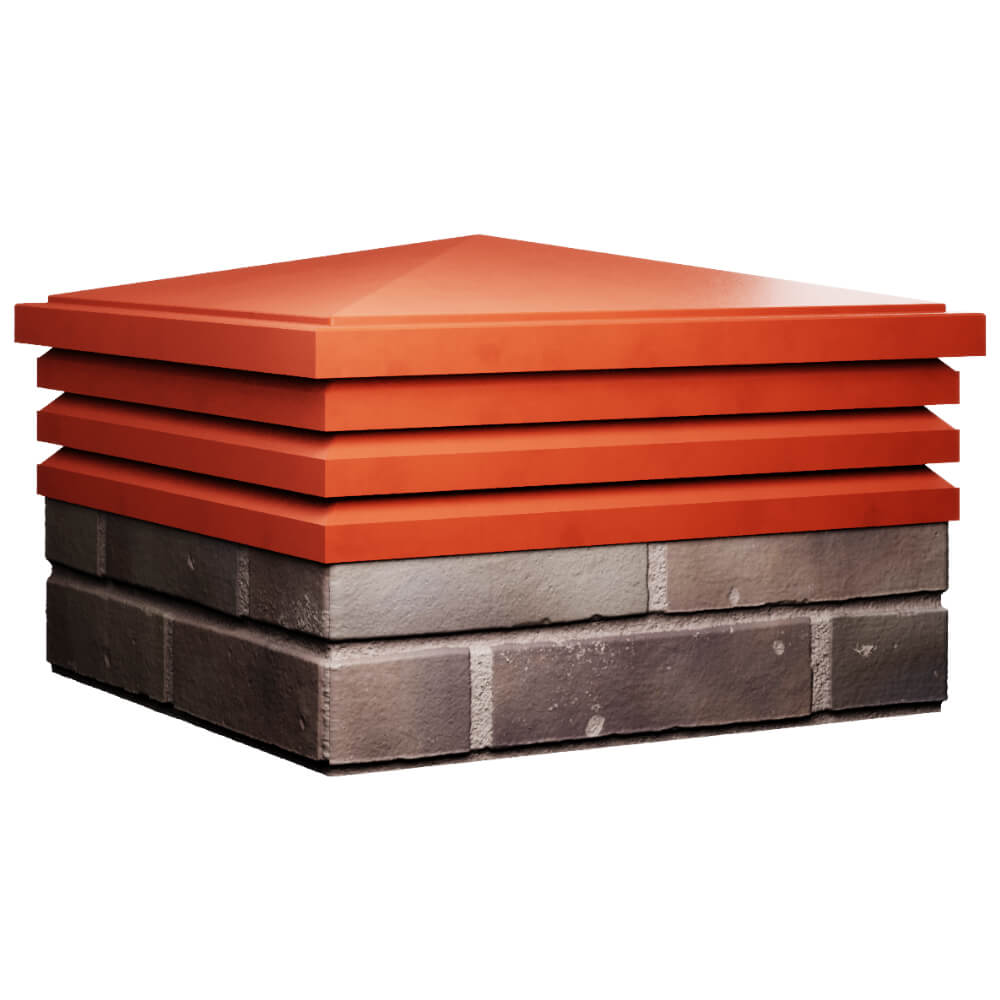 Колпак Zking Бона ХайТек Красный на столб 2х2 кирпича (513х513мм) в Сочи фото