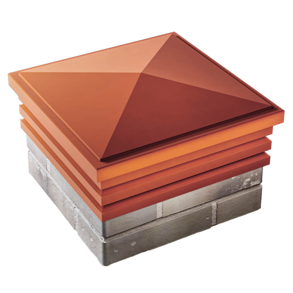 Колпак Zking Бона ХайТек Красный на столб 1.5х1.5 кирпича (385х385мм) в Сочи фото