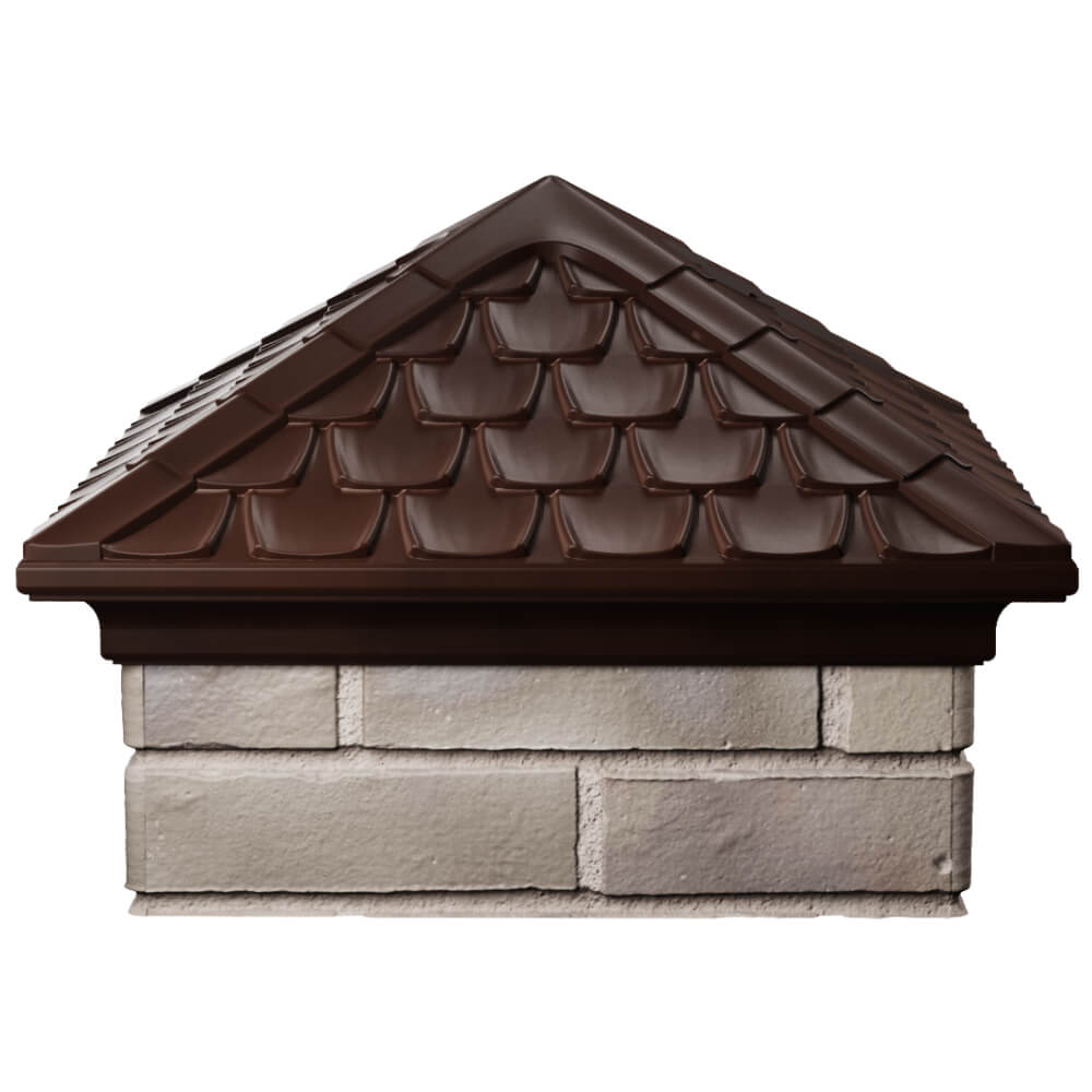 Колпак Zking Эльбрус Коричневый на столб 1.5х1.5 кирпича (385х385мм) Сочи фото