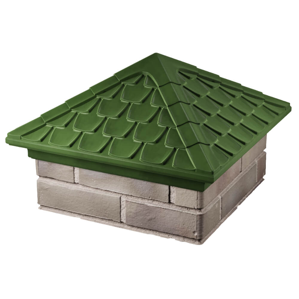 Колпак Zking Эльбрус Зеленый на столб 1.5х1.5 кирпича (385х385мм) в Сочи фото