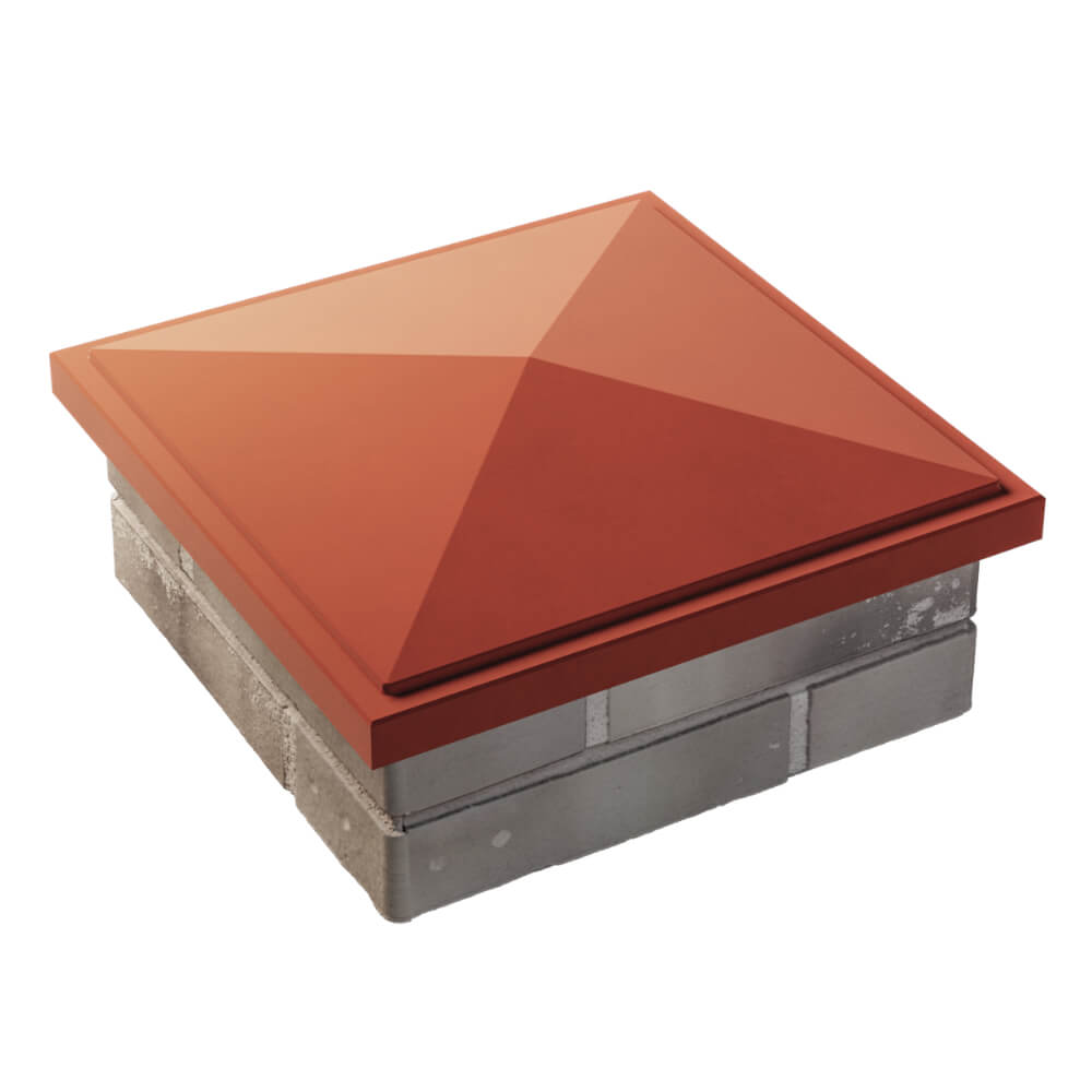 Колпак Zking БонаМоно Красный на столб 1.5х1.5 кирпича (385х385, 400х400мм) в Сочи фото