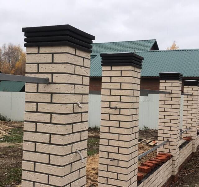 Колпак Zking Бона ХайТек Коричневый на столб 1.5х1.5 кирпича (385х385мм) в Сочи фото