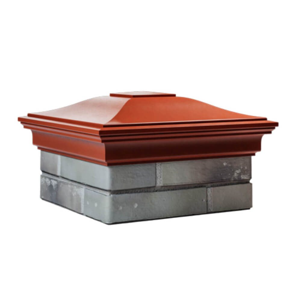 Колпак Zking Монблан Красный на столб 1.5х1.5 еврокирпича 0.7НФ (355х355мм) в Сочи фото