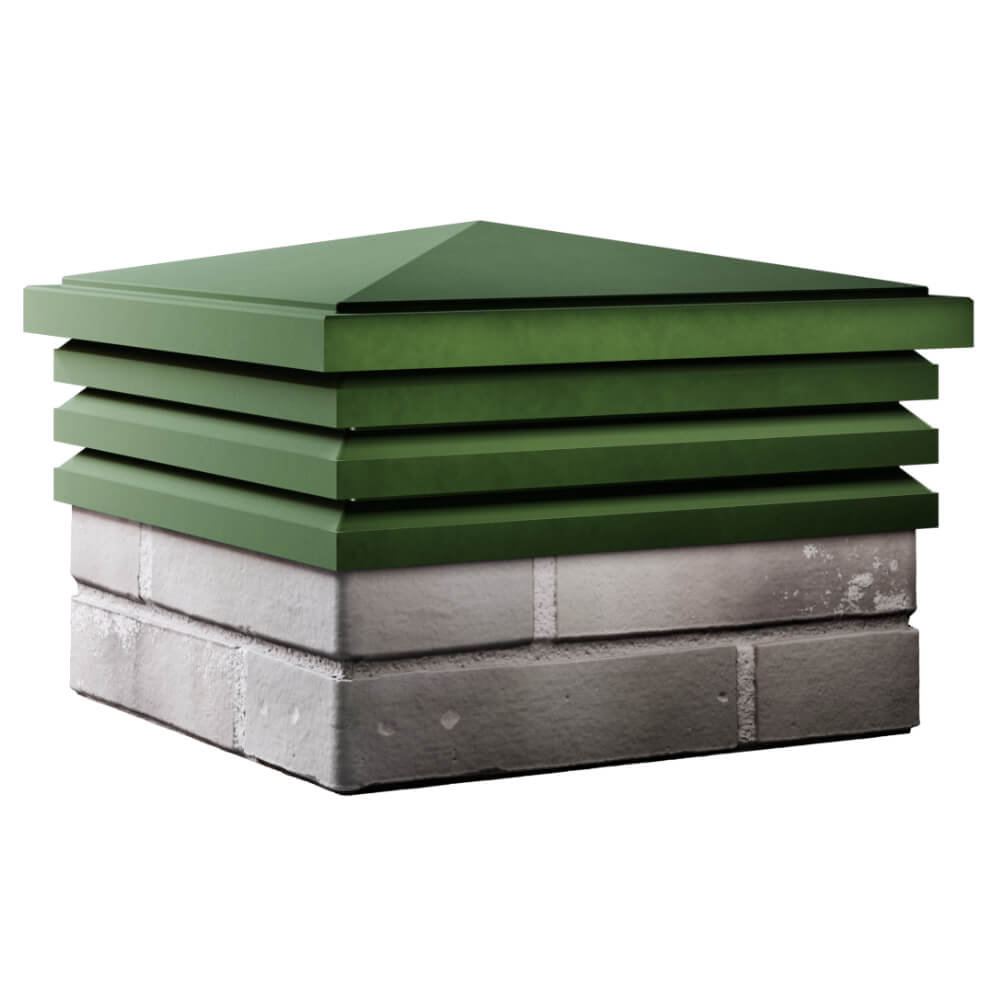 Колпак Zking Бона ХайТек Зеленый на столб 1.5х1.5 кирпича (385х385мм) в Сочи фото