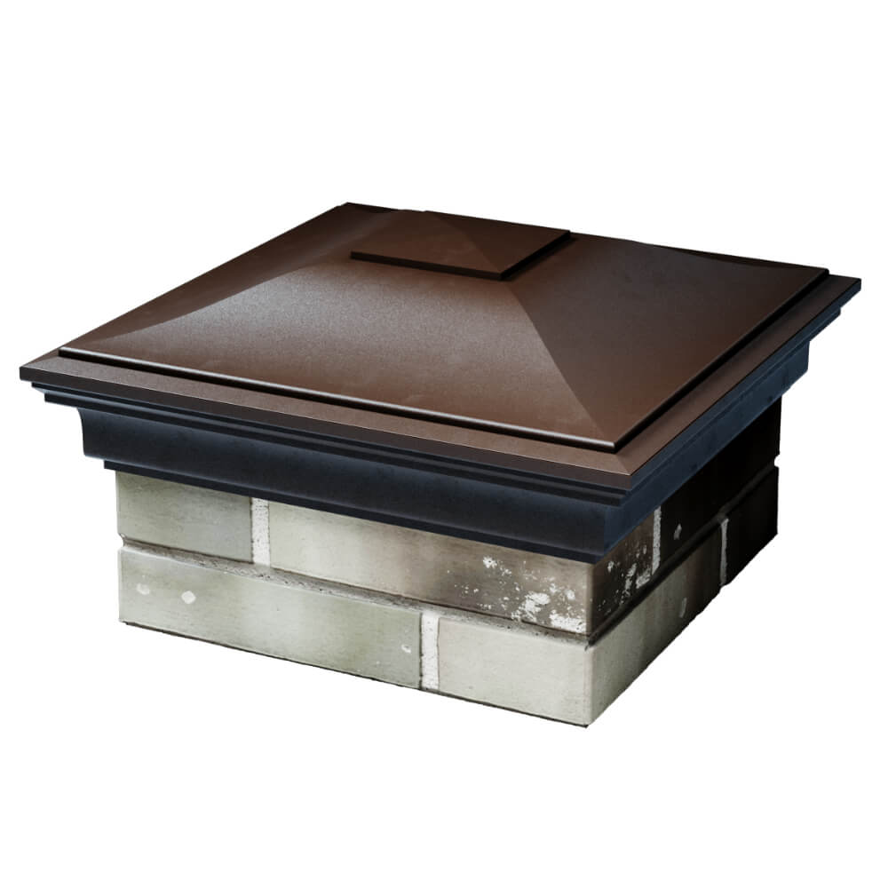 Колпак Zking Монблан Коричневый на столб 1.5х1.5 кирпича (385х385мм) в Сочи фото