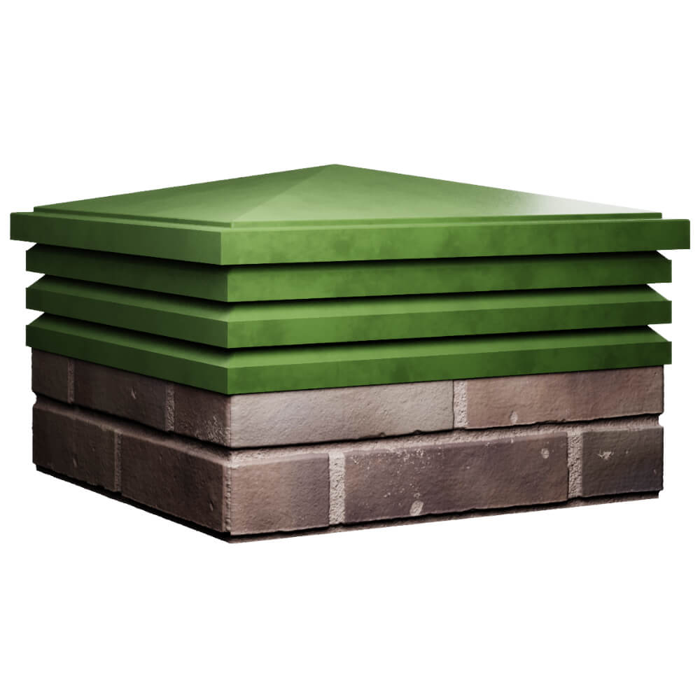 Колпак Zking Бона ХайТек Зеленый на столб 2х2 кирпича (513х513мм) в Сочи фото