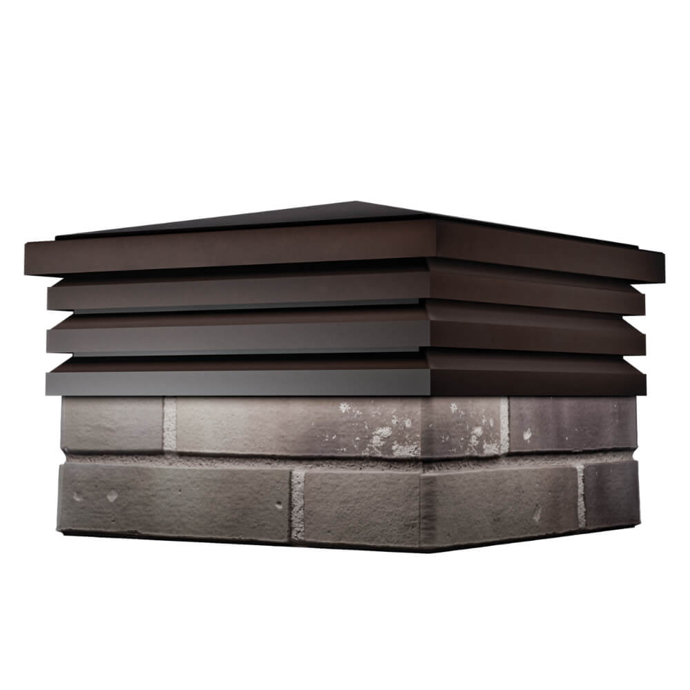 Колпак Zking Бона ХайТек Коричневый на столб 1.5х1.5 кирпича (385х385мм) в Сочи фото