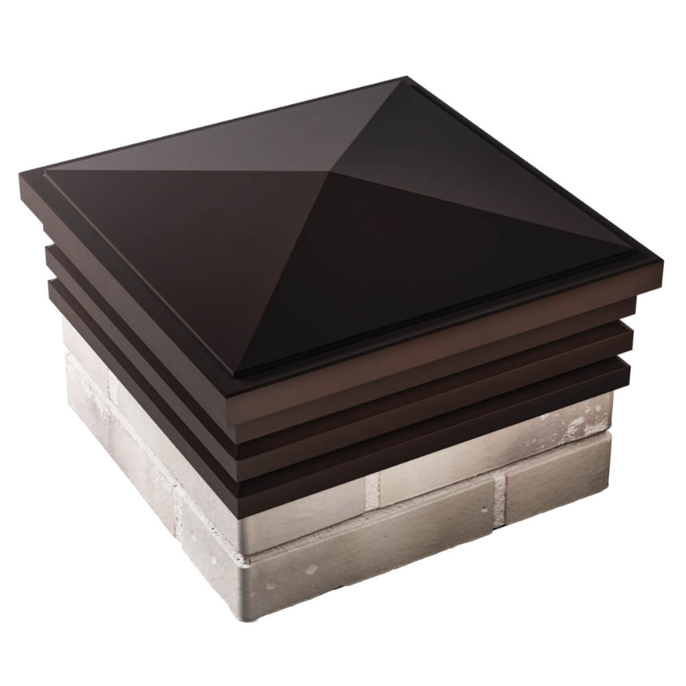 Колпак Zking Бона ХайТек Коричневый на столб 1.5х1.5 кирпича (385х385мм) в Сочи фото