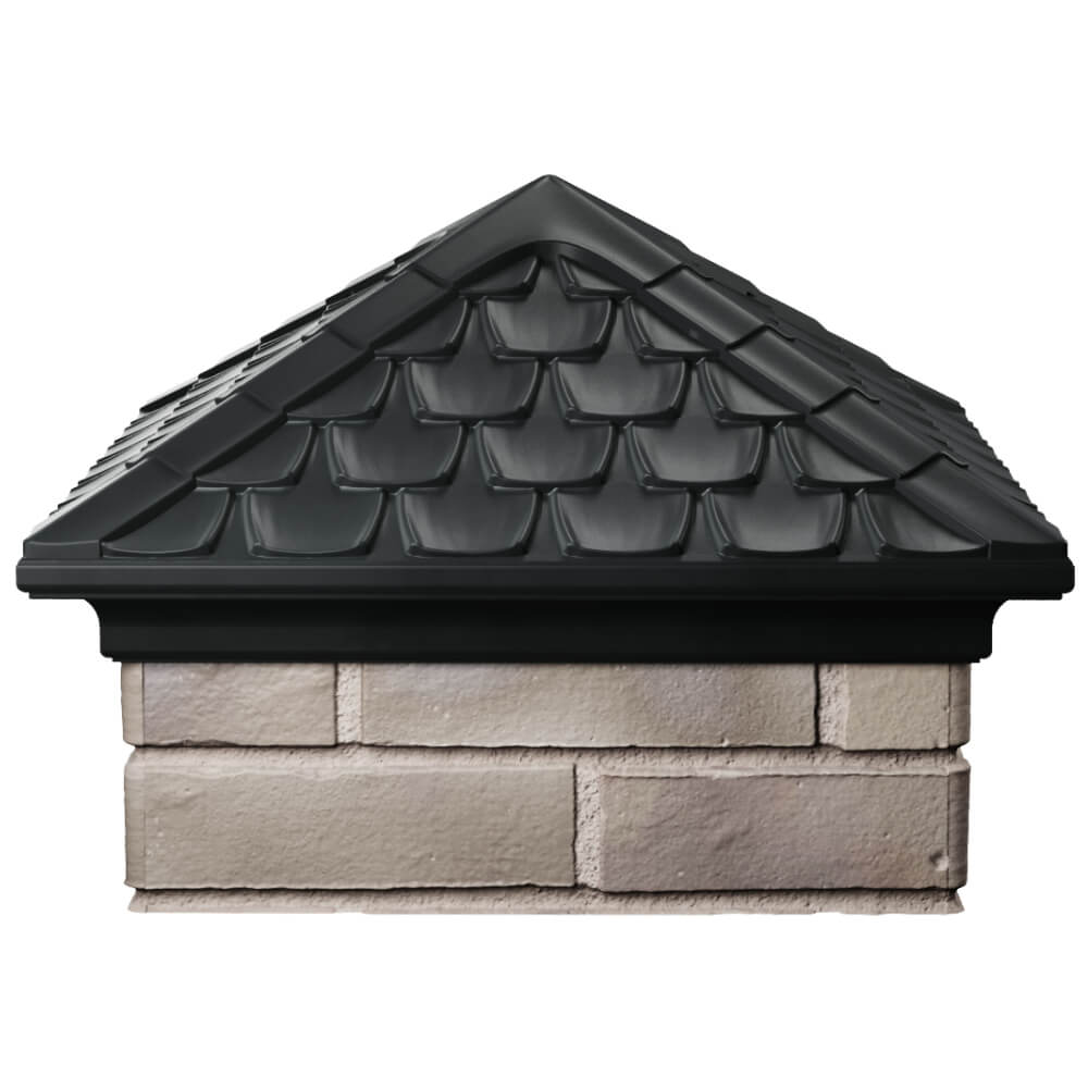 Колпак Zking Эльбрус Черный на столб 1.5х1.5 кирпича (385х385мм) Сочи фото