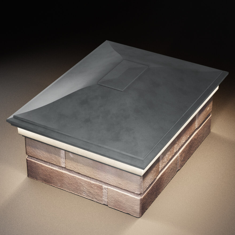 Колпак Zking Монблан Серый на столб 2х1.5 кирпича (515х385мм) c подсветкой в Сочи фото