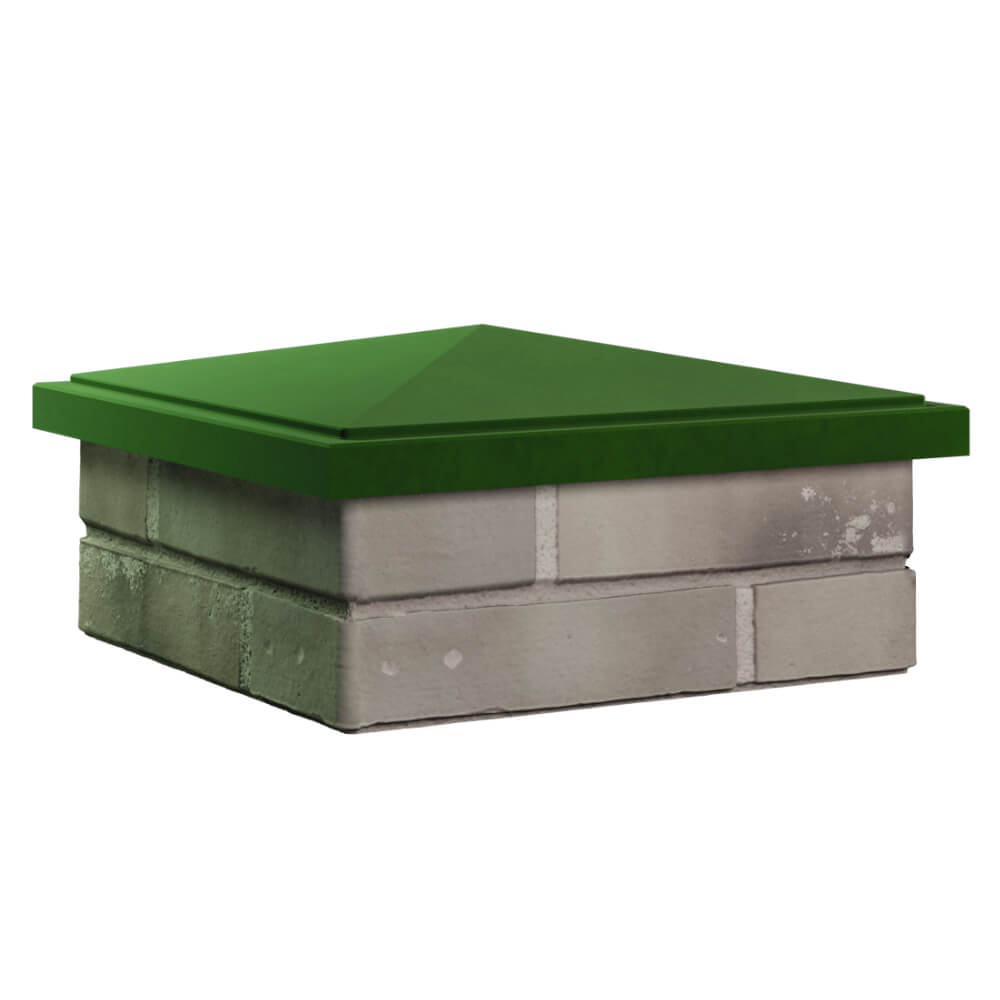 Колпак Zking БонаМоно Зеленый на столб 1.5х1.5 кирпича (385х385, 400х400мм) в Сочи фото