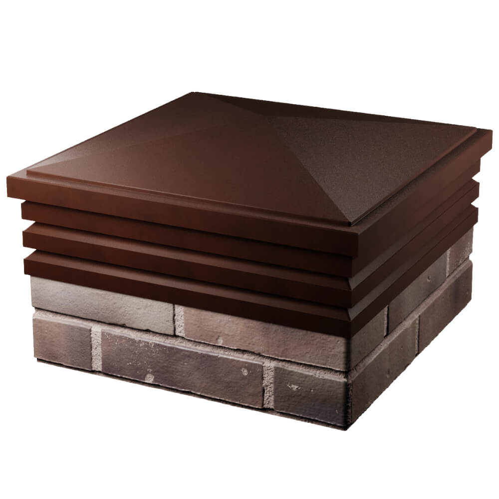 Колпак Zking Бона ХайТек Коричневый на столб 2х2 кирпича (513х513мм) в Сочи фото