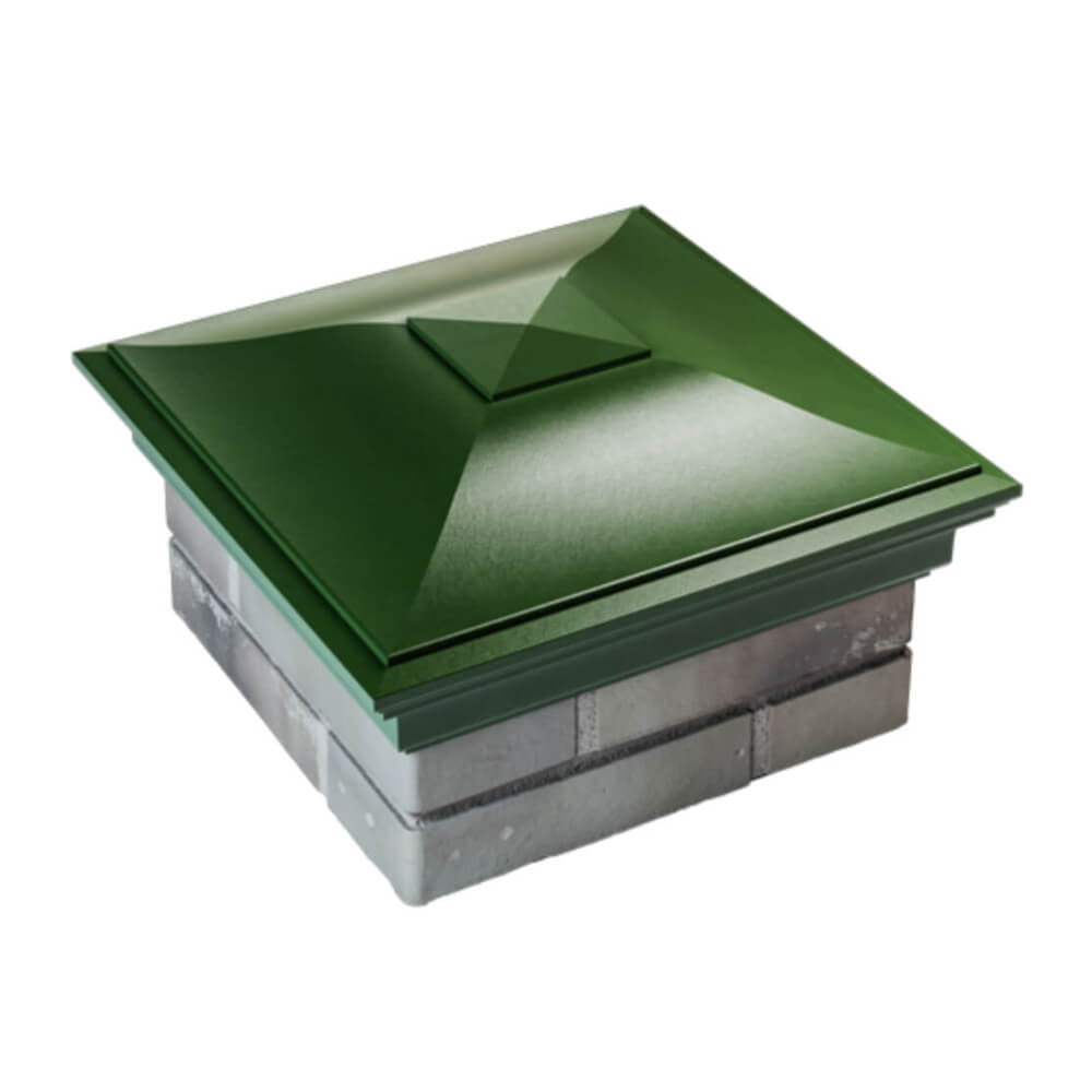 Колпак Zking Монблан Зеленый на столб 1.5х1.5 еврокирпича 0.7НФ (355х355мм) в Сочи фото