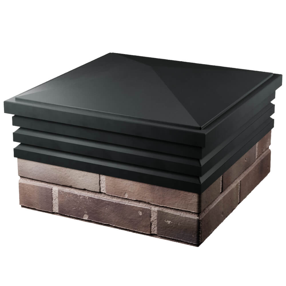 Колпак Zking Бона ХайТек Черный на столб 2х2 кирпича (513х513мм) в Сочи фото