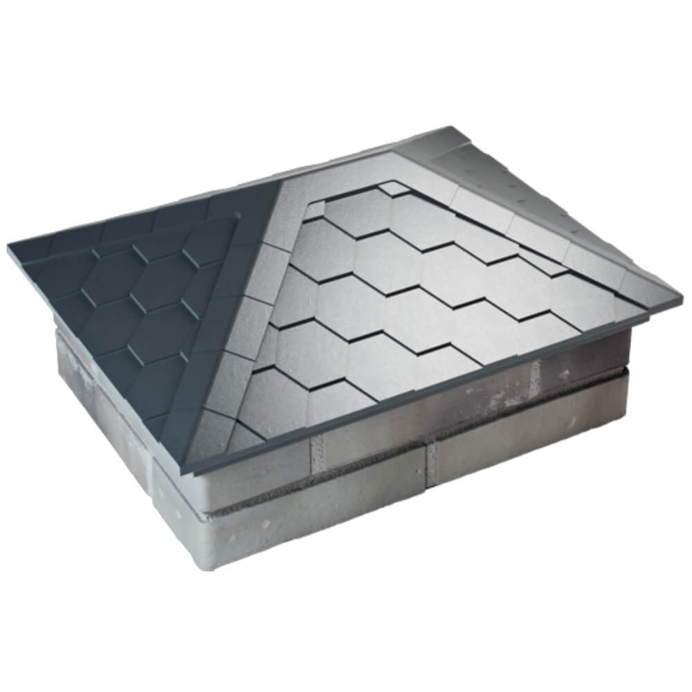 Колпак Zking Эверест Серый на столб 2х1.5 кирпича (520х390мм) Сочи фото