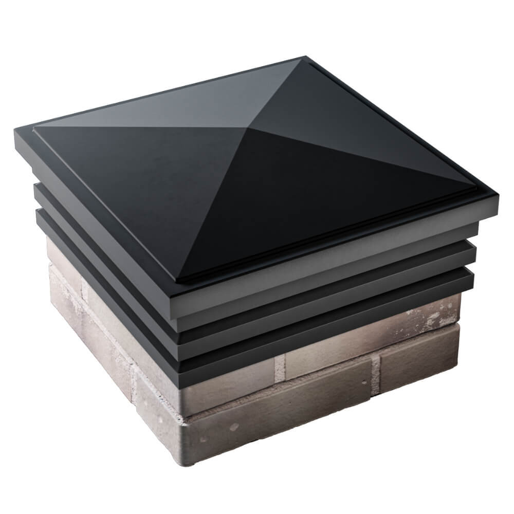 Колпак Zking Бона ХайТек Черный на столб 1.5х1.5 кирпича (385х385мм) в Сочи фото