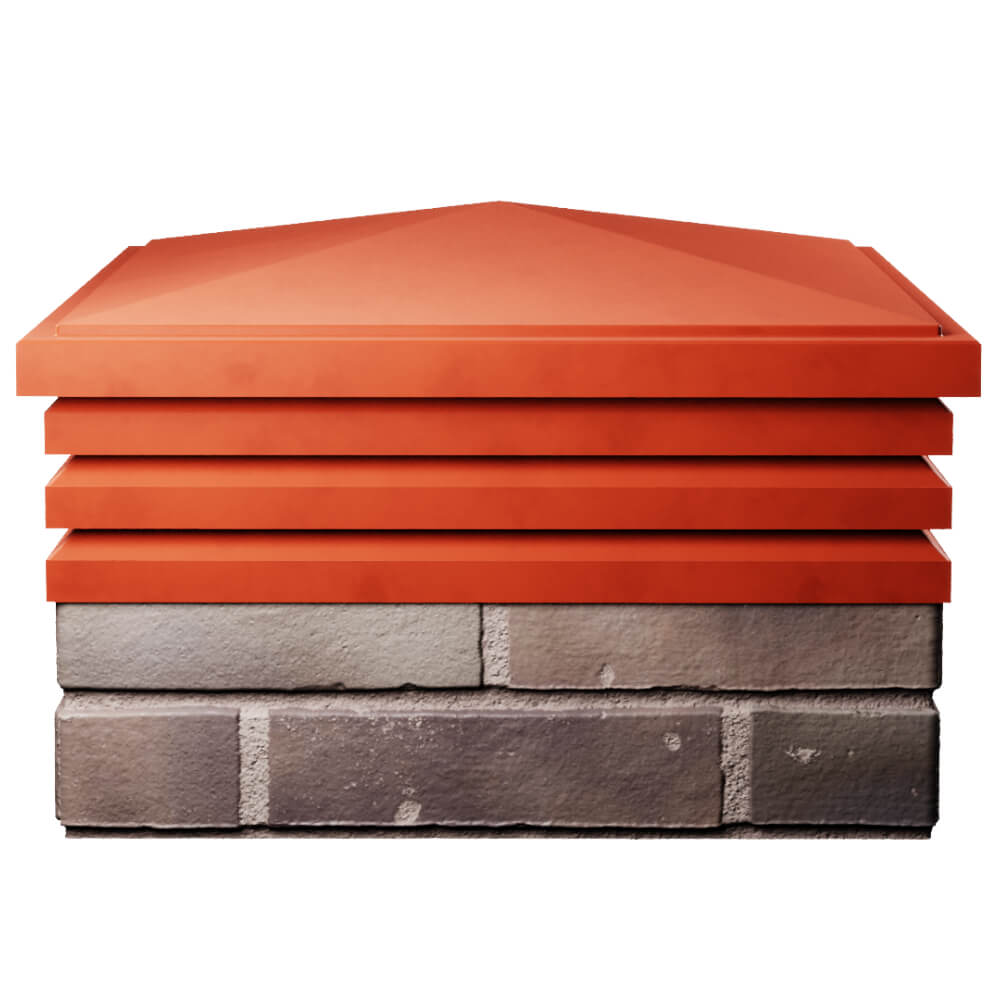 Колпак Zking Бона ХайТек Красный на столб 2х2 кирпича (513х513мм) Сочи фото