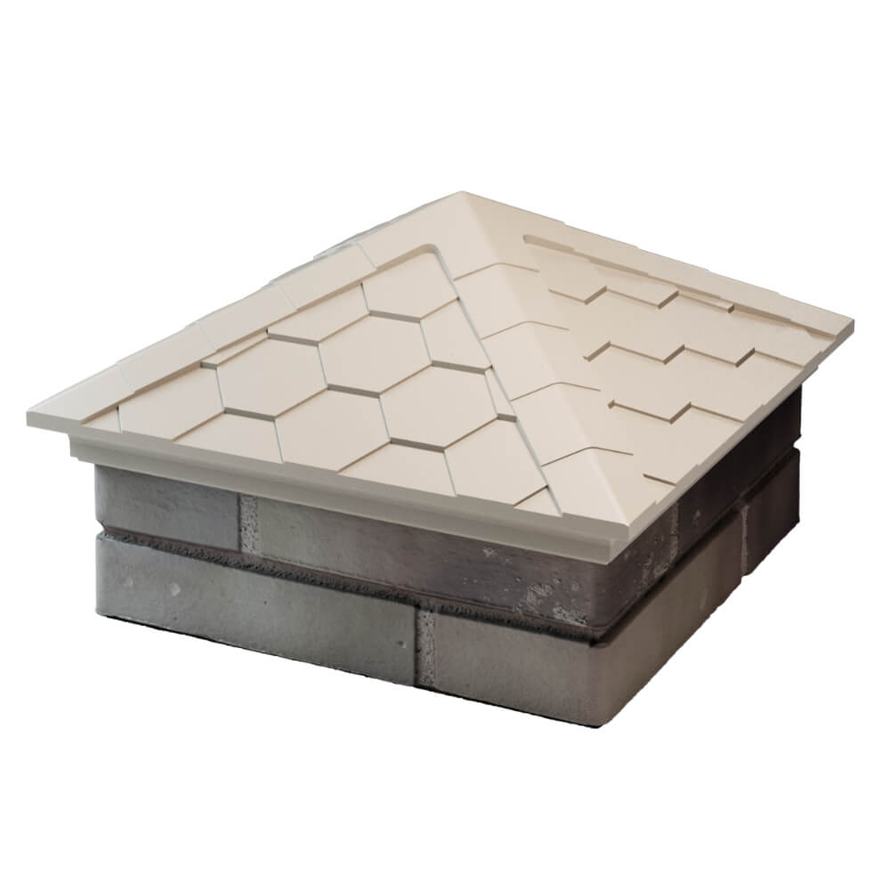 Колпак Zking Эверест Бежевый на столб 1.5х1.5 кирпича (390х390мм) в Сочи фото