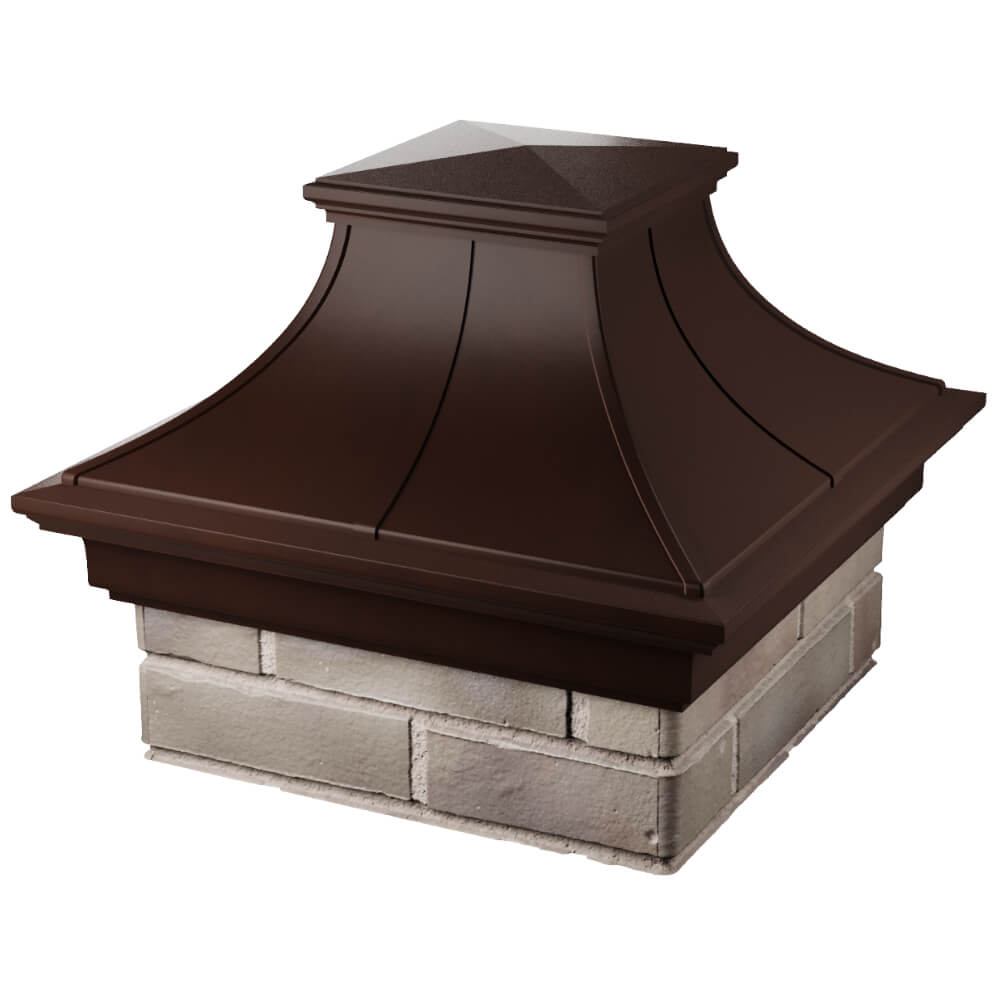 Колпак Zking Монблан Премиум Коричневый на столб 1.5х1.5 кирпича (385х385мм) в Сочи фото