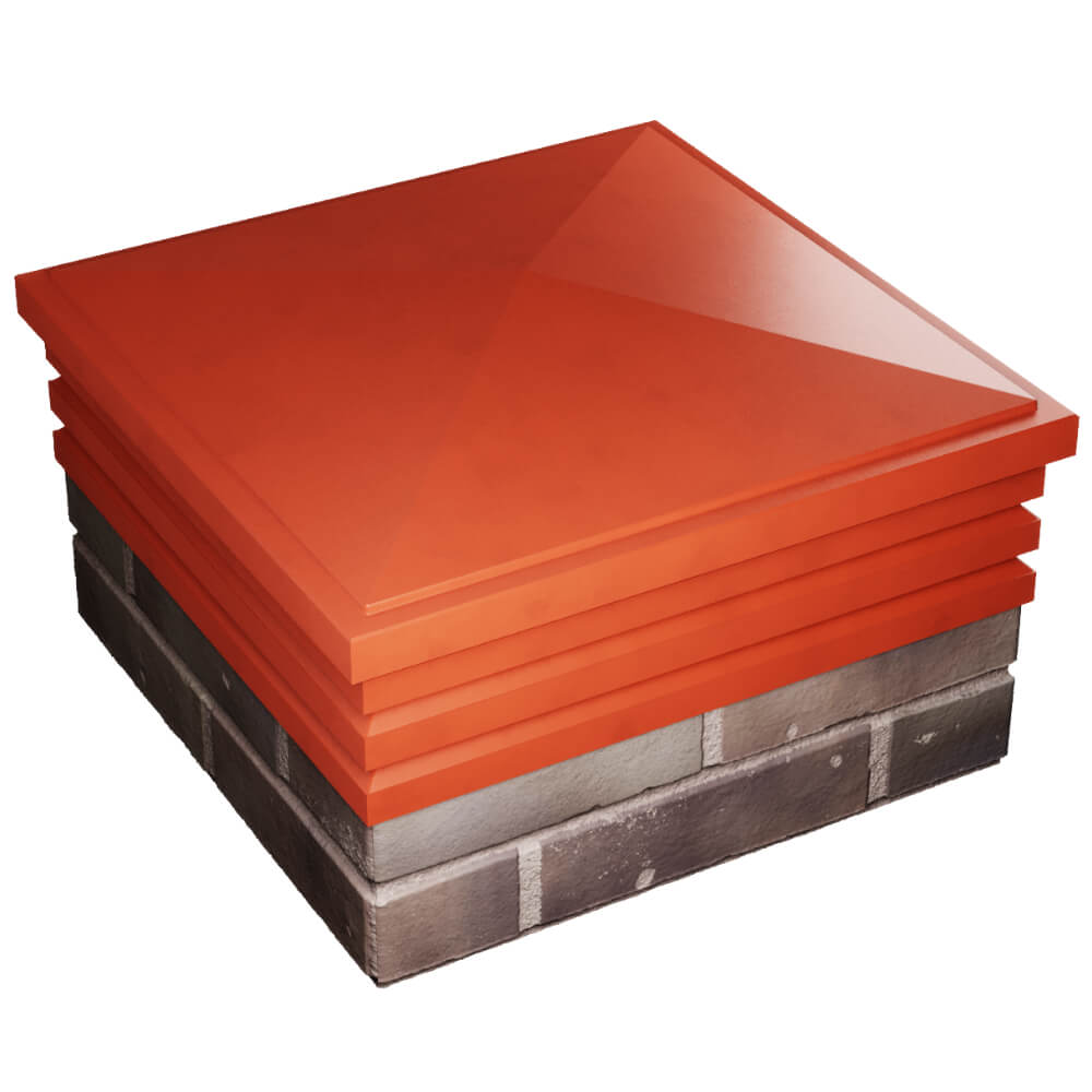 Колпак Zking Бона ХайТек Красный на столб 2х2 кирпича (513х513мм) в Сочи фото