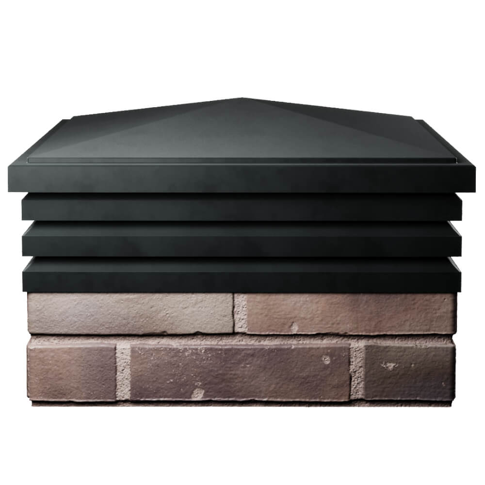 Колпак Zking Бона ХайТек Черный на столб 2х2 кирпича (513х513мм) Сочи фото