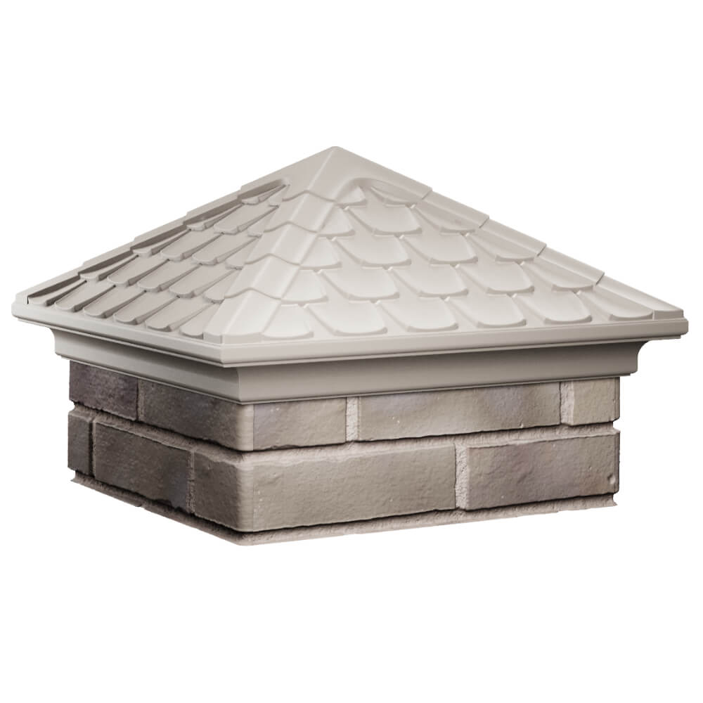 Колпак Zking Эльбрус Бежевый на столб 1.5х1.5 кирпича (385х385мм) в Сочи фото