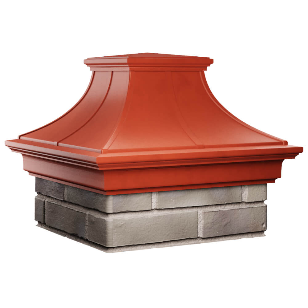 Колпак Zking Монблан Премиум Красный на столб 1.5х1.5 кирпича (385х385мм) в Сочи фото