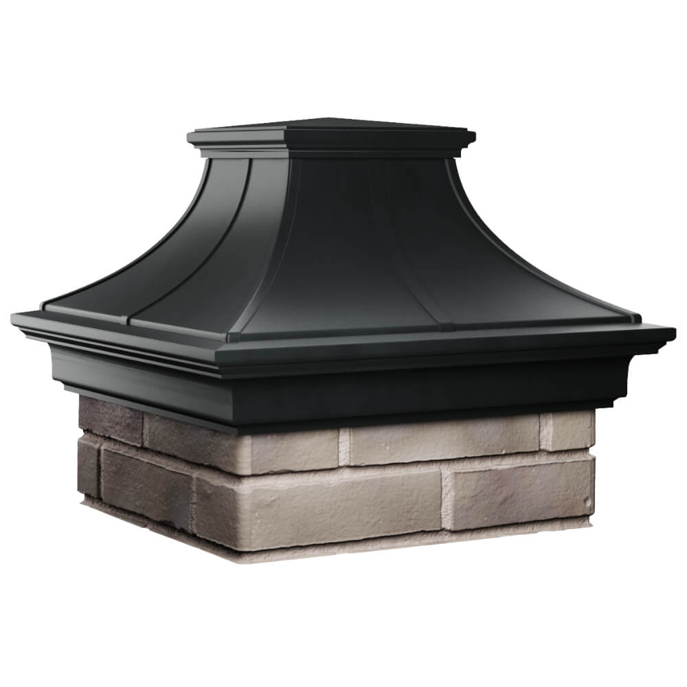 Колпак Zking Монблан Премиум Черный на столб 1.5х1.5 кирпича (385х385мм) в Сочи фото