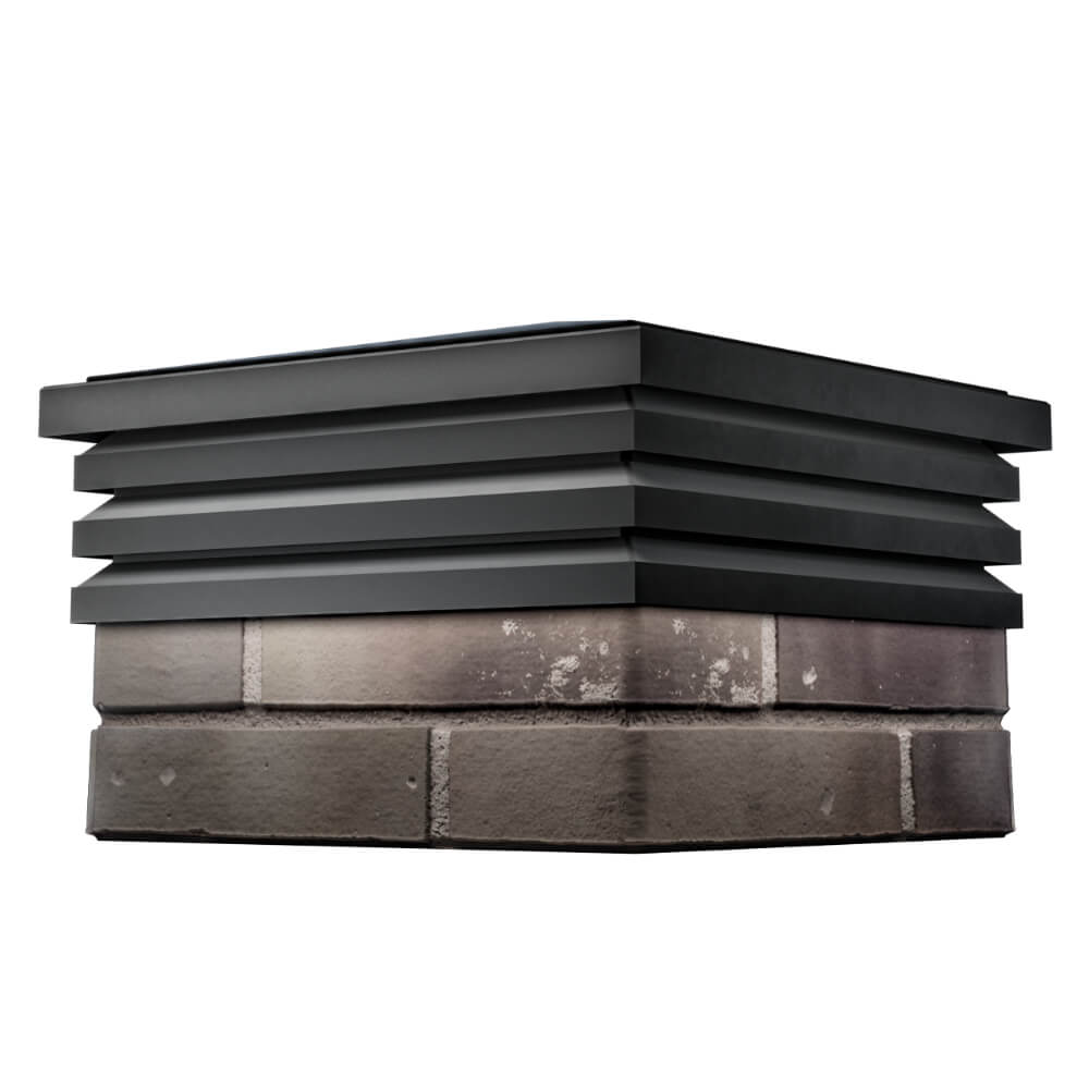 Колпак Zking Бона ХайТек Черный на столб 1.5х1.5 кирпича (385х385мм) в Сочи фото