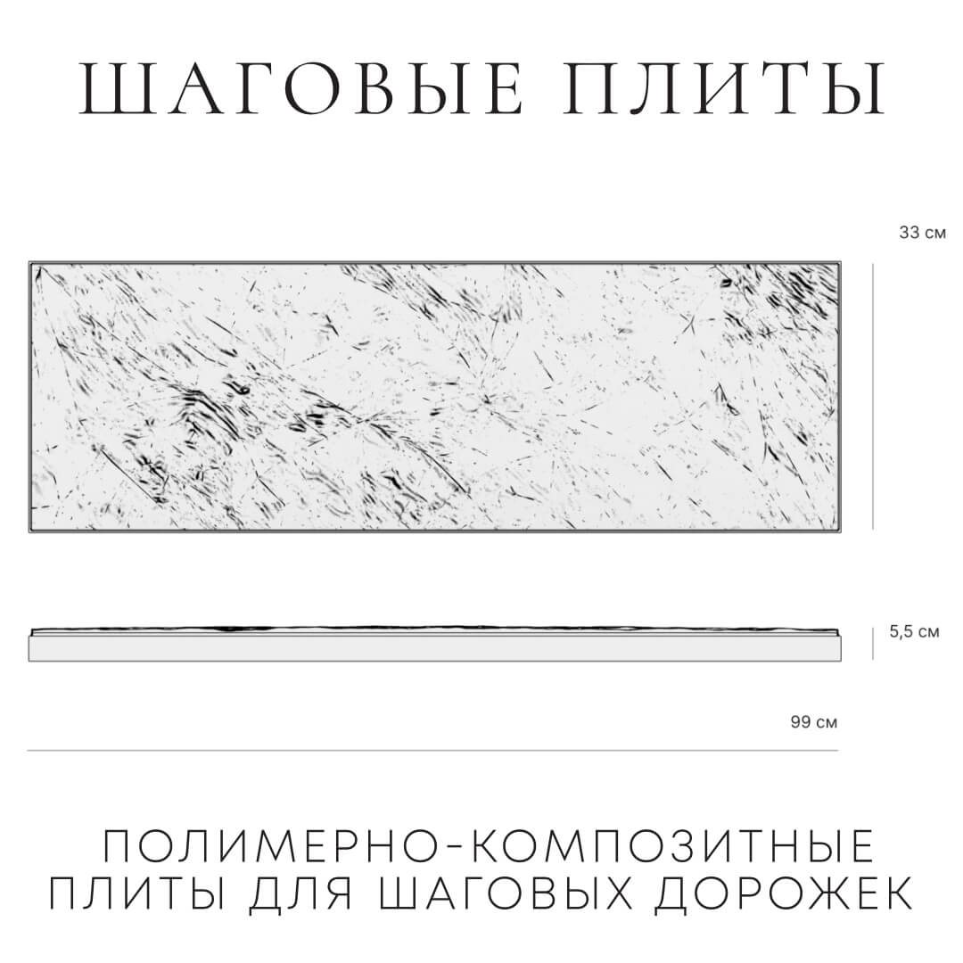 Шаговая плита STONE Графитовый Серый 990х330х55мм в Сочи фото