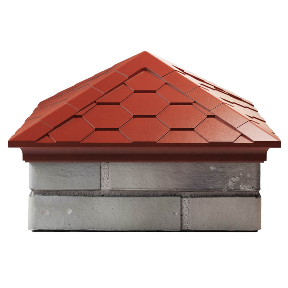 Колпак Zking Эверест Красный на столб 1.5х1.5 кирпича (390х390мм) Сочи фото