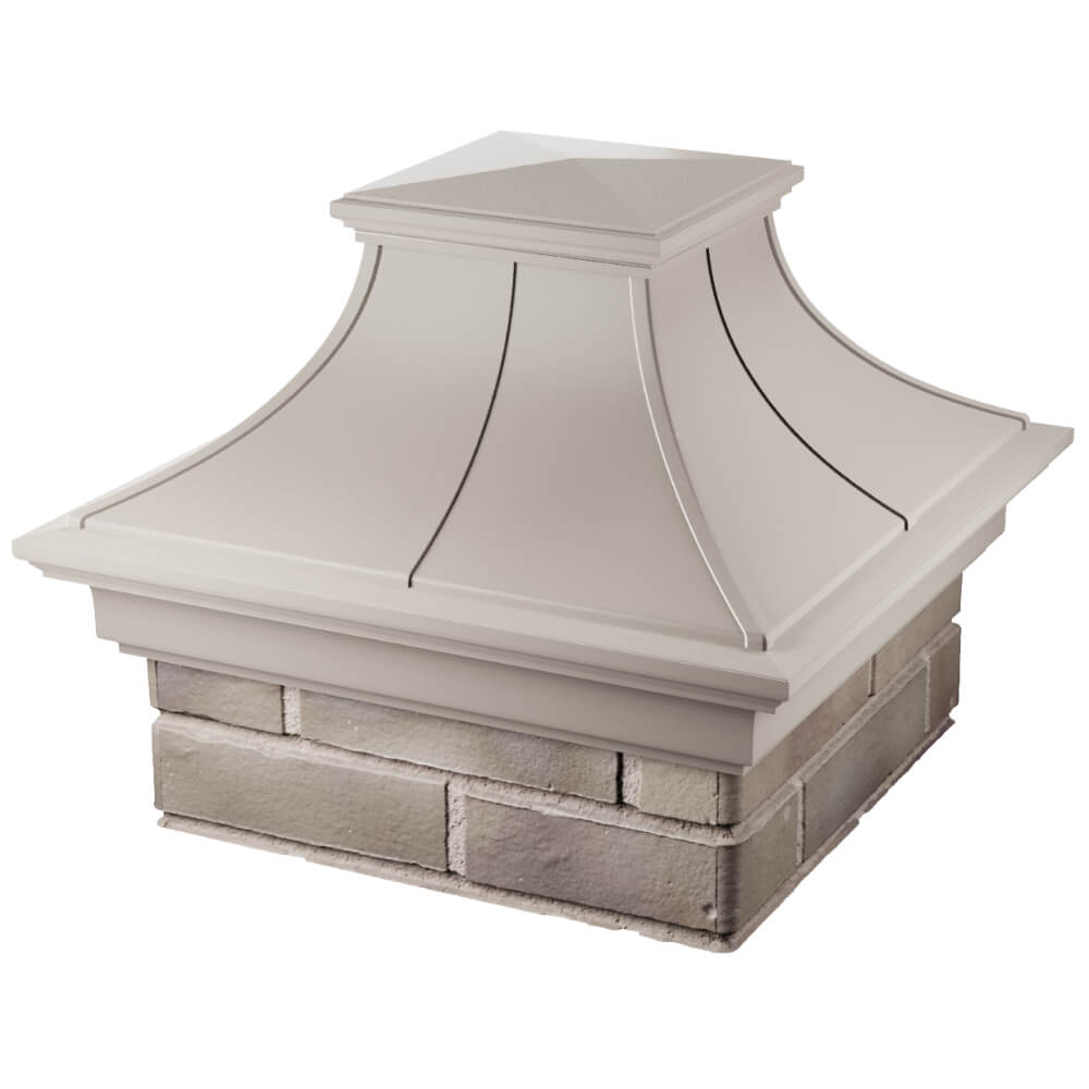 Колпак Zking Монблан Премиум Бежевый на столб 1.5х1.5 кирпича (385х385мм) в Сочи фото