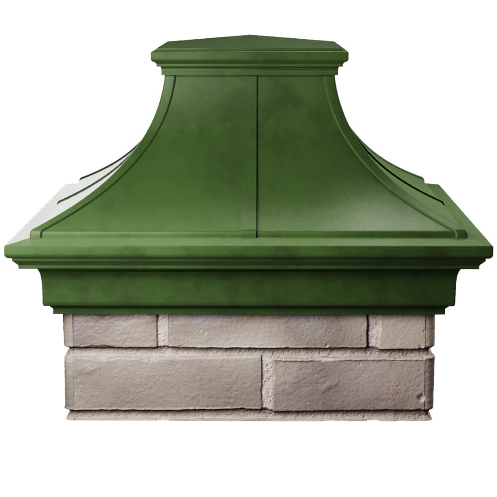 Колпак Zking Монблан Премиум Зеленый на столб 1.5х1.5 кирпича (385х385мм) Сочи фото