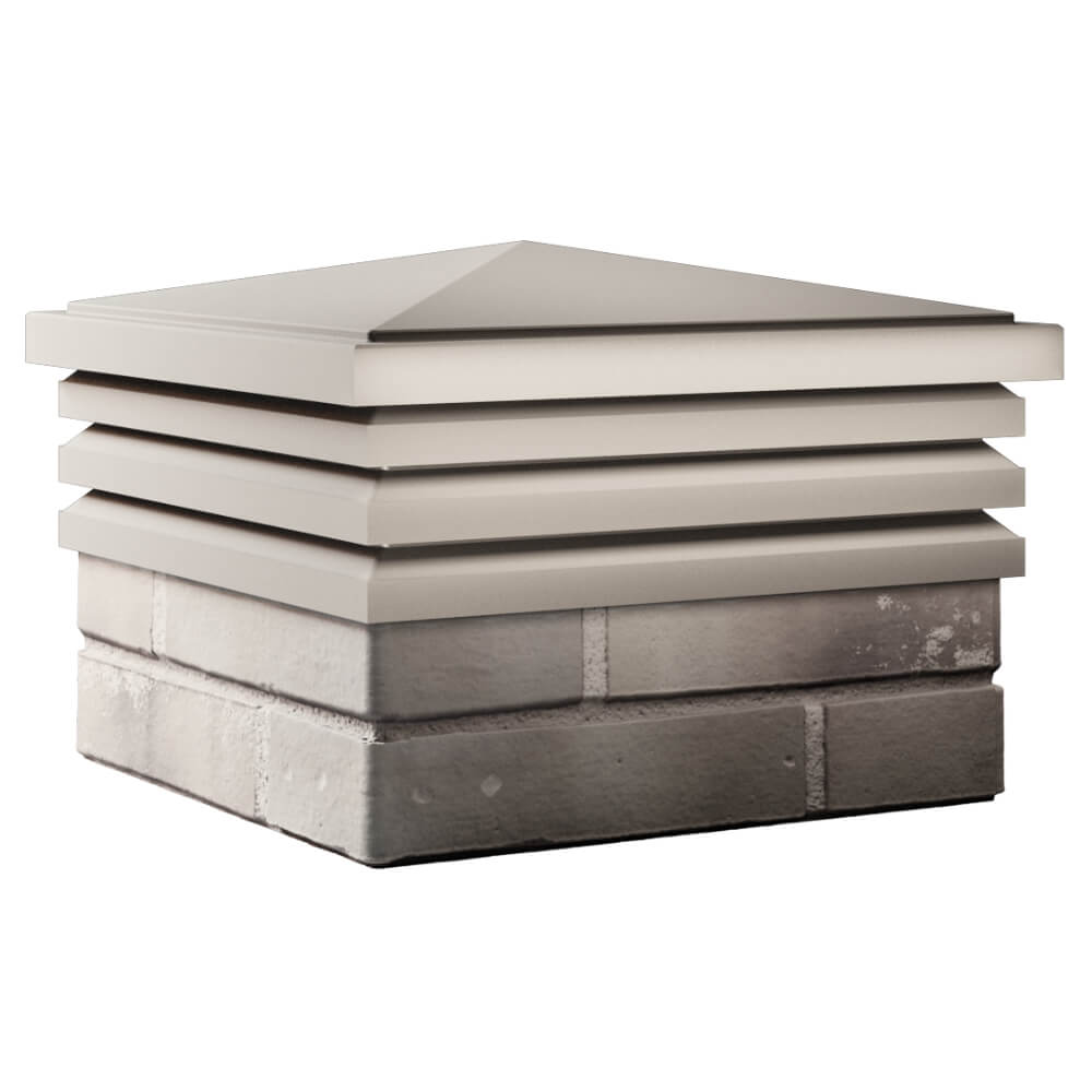 Колпак Zking Бона ХайТек Бежевый на столб 1.5х1.5 кирпича (385х385мм) в Сочи фото