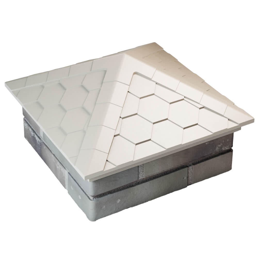 Колпак Zking Эверест Бежевый на столб 1.5х1.5 кирпича (390х390мм) в Сочи фото