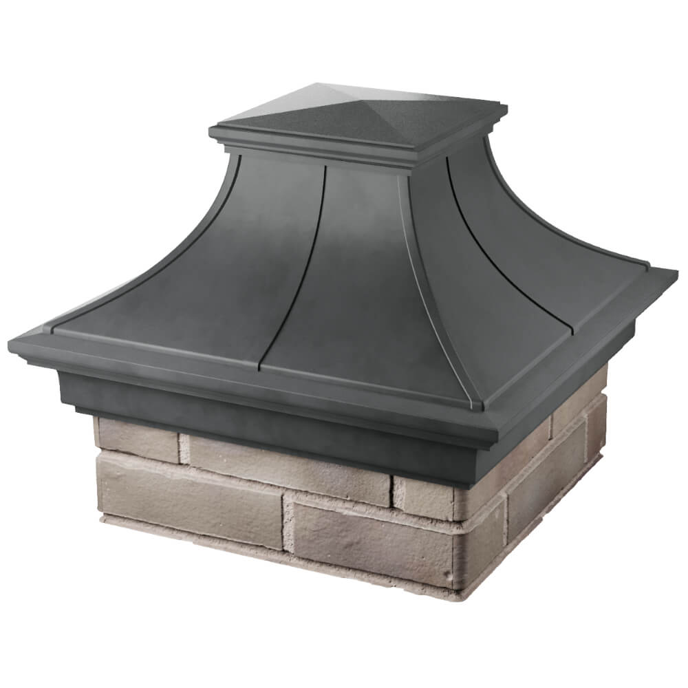 Колпак Zking Монблан Премиум Серый на столб 1.5х1.5 кирпича (385х385мм) в Сочи фото