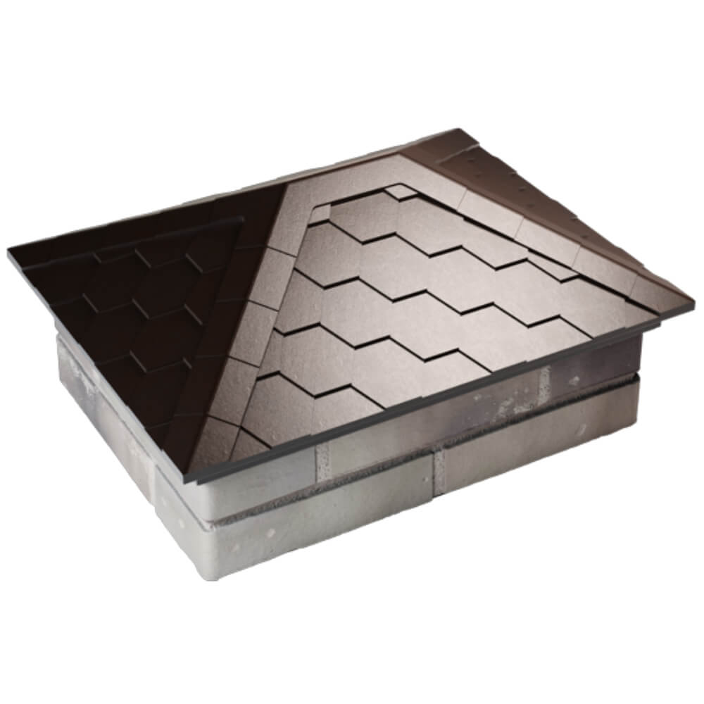 Колпак Zking Эверест Коричневый на столб 2х1.5 кирпича (520х390мм) Сочи фото