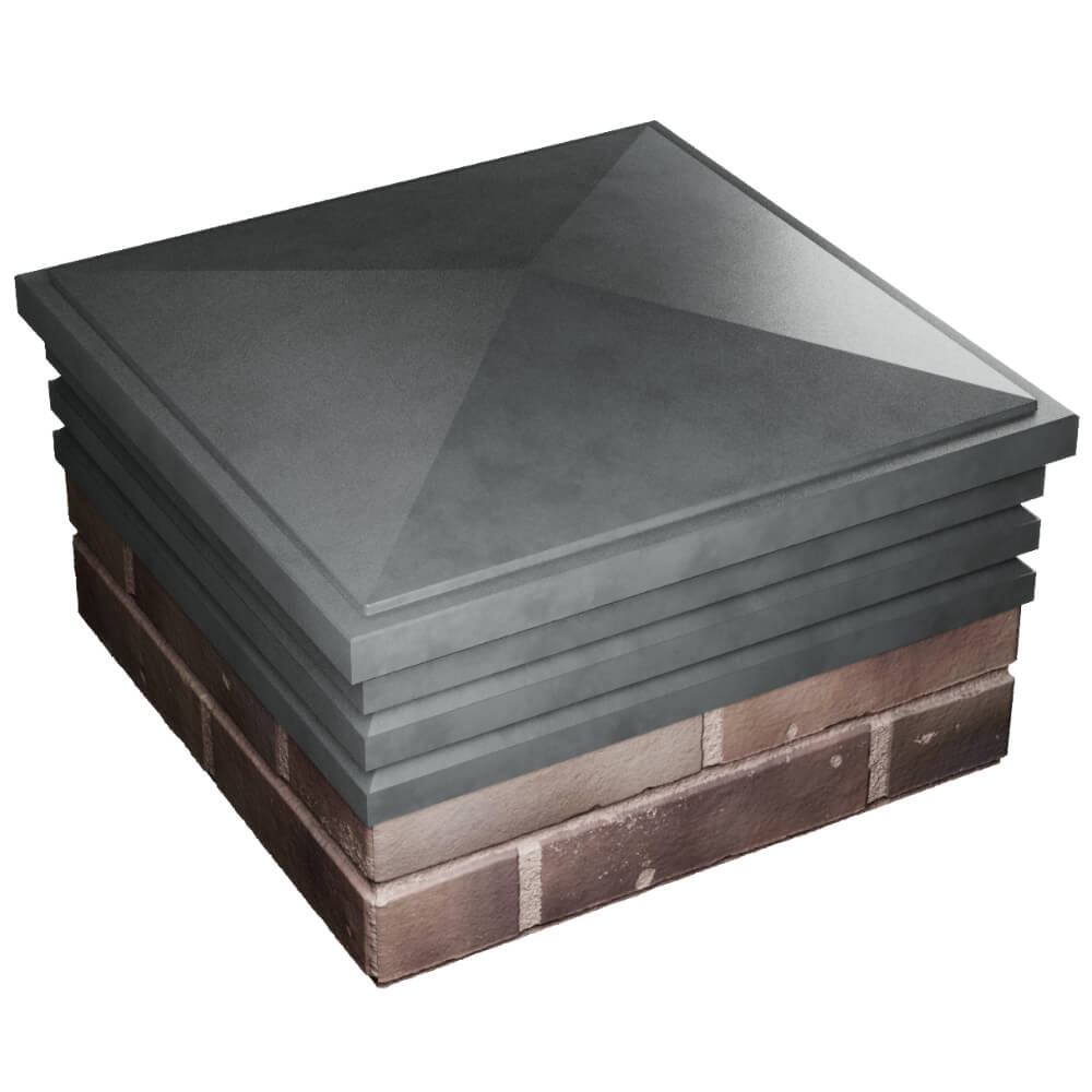 Колпак Zking Бона ХайТек Серый на столб 2х2 кирпича (513х513мм) в Сочи фото