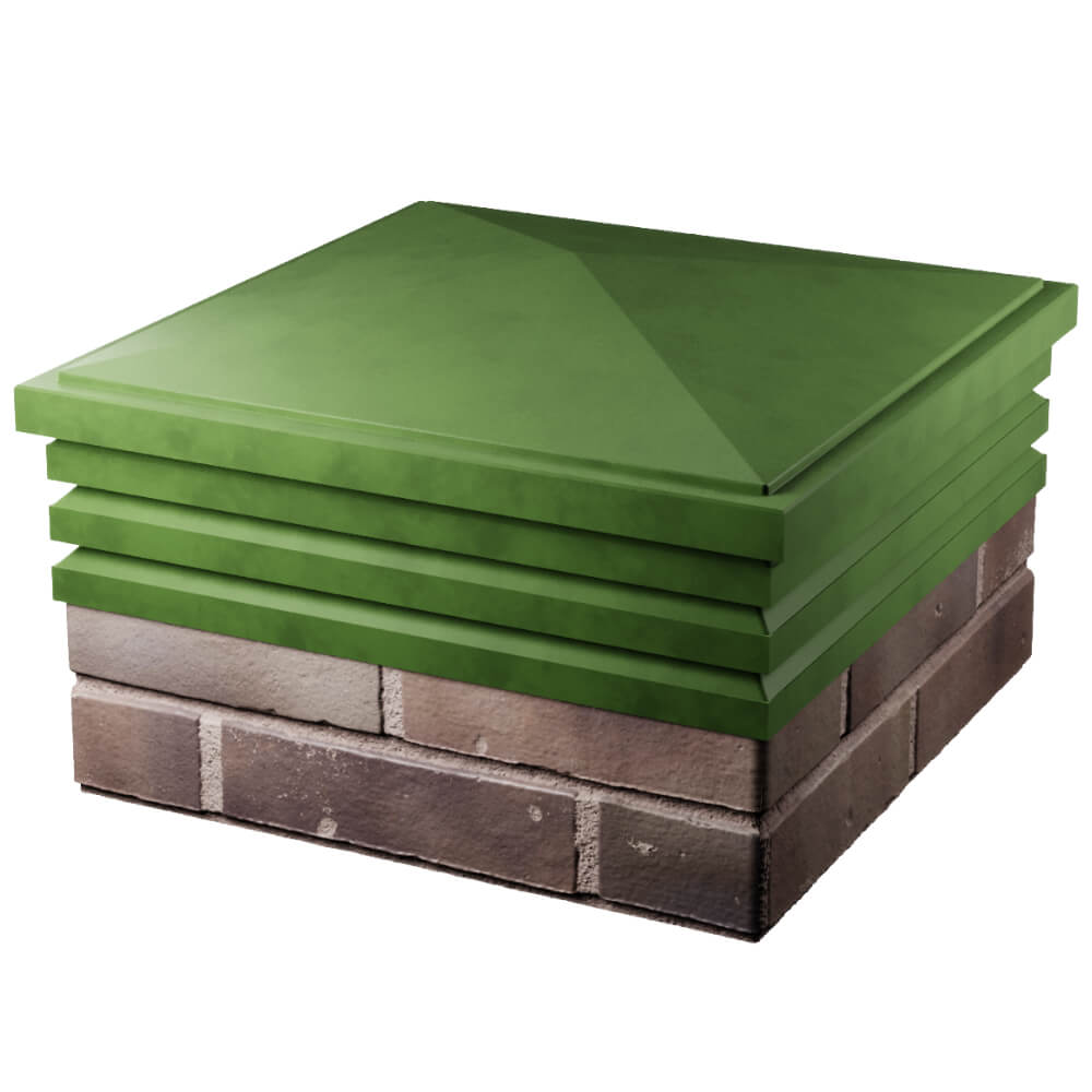 Колпак Zking Бона ХайТек Зеленый на столб 2х2 кирпича (513х513мм) в Сочи фото