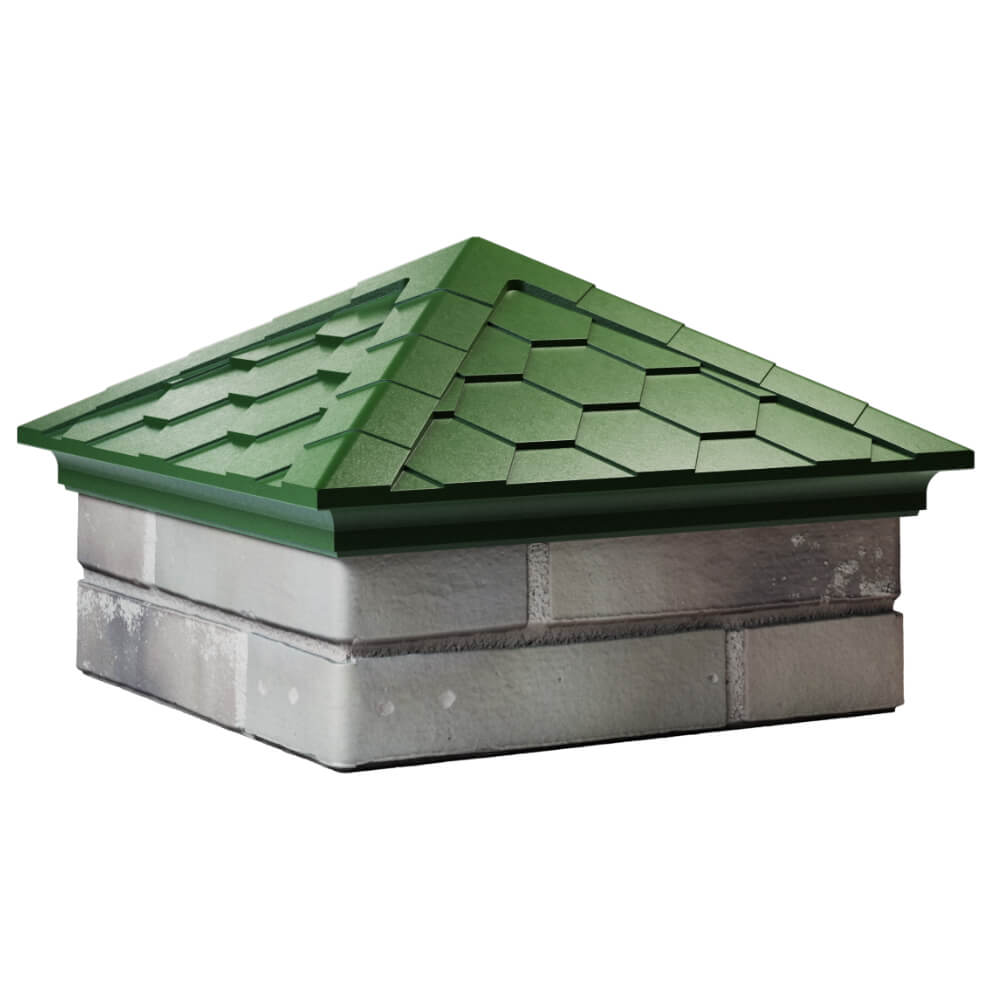 Колпак Zking Эверест Зеленый на столб 1.5х1.5 кирпича (390х390мм) в Сочи фото