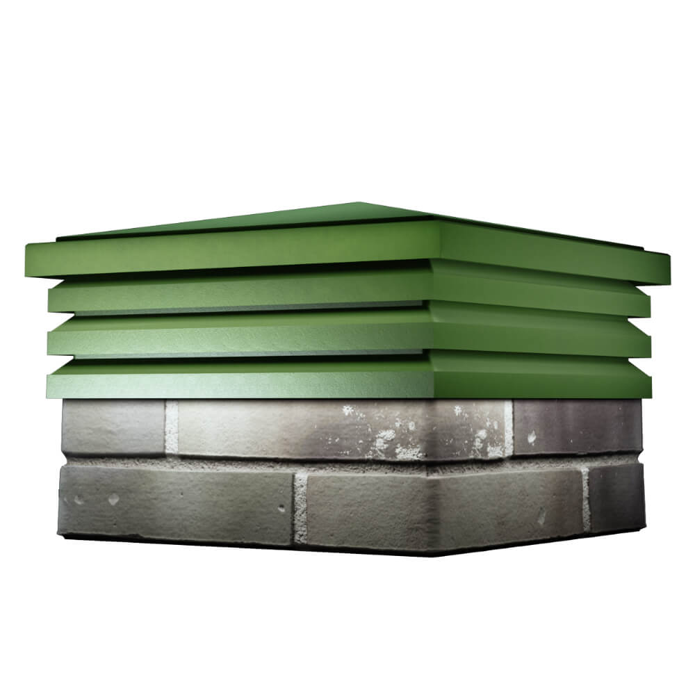 Колпак Zking Бона ХайТек Зеленый на столб 1.5х1.5 кирпича (385х385мм) в Сочи фото