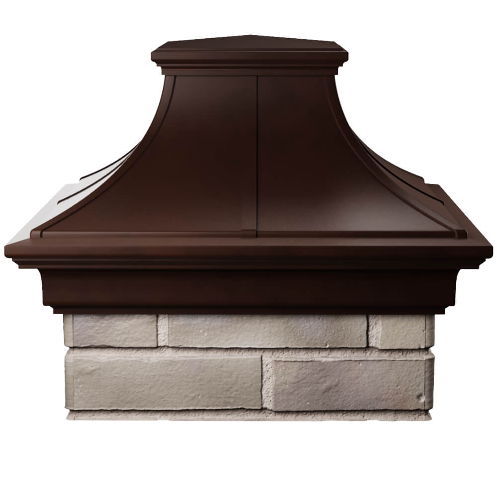 Колпак Zking Монблан Премиум Коричневый на столб 1.5х1.5 кирпича (385х385мм) Сочи фото