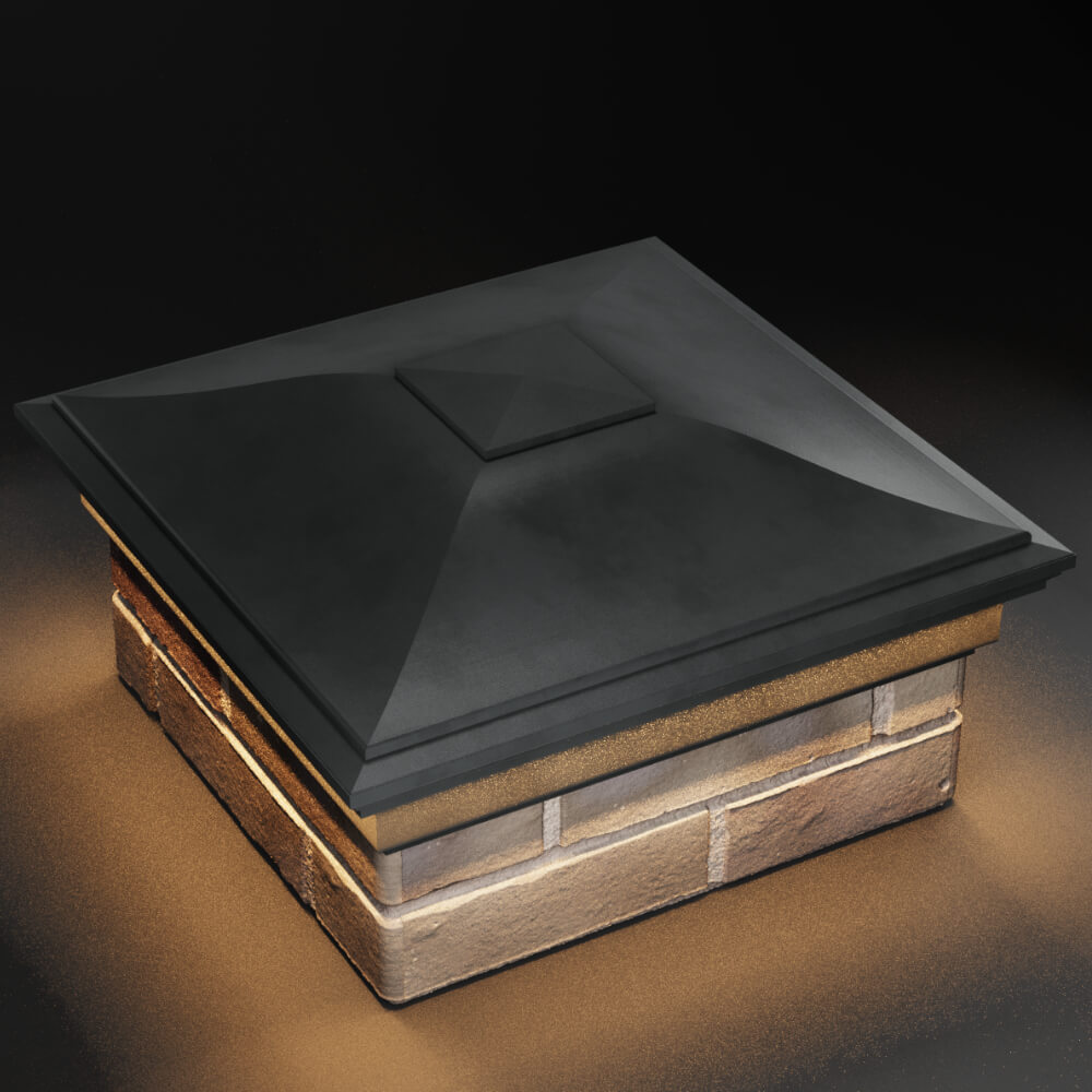 Колпак Zking Монблан Серый на столб 1.5х1.5 кирпича (385х385мм) с подсветкой в Сочи фото