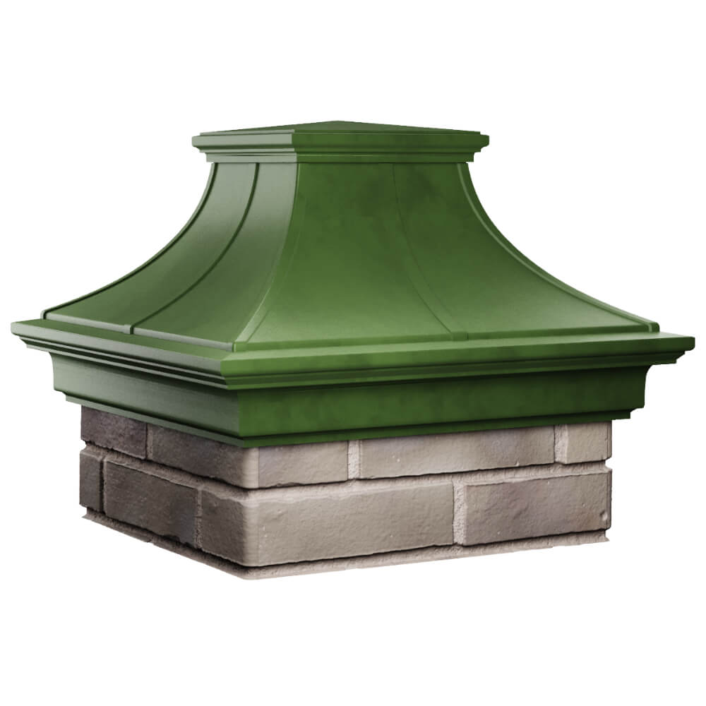 Колпак Zking Монблан Премиум Зеленый на столб 1.5х1.5 кирпича (385х385мм) в Сочи фото