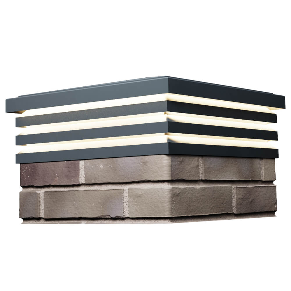 Колпак Zking Бона ХайТек Серый на столб 1.5х1.5 кирпича (385х385мм) с подсветкой в Сочи фото