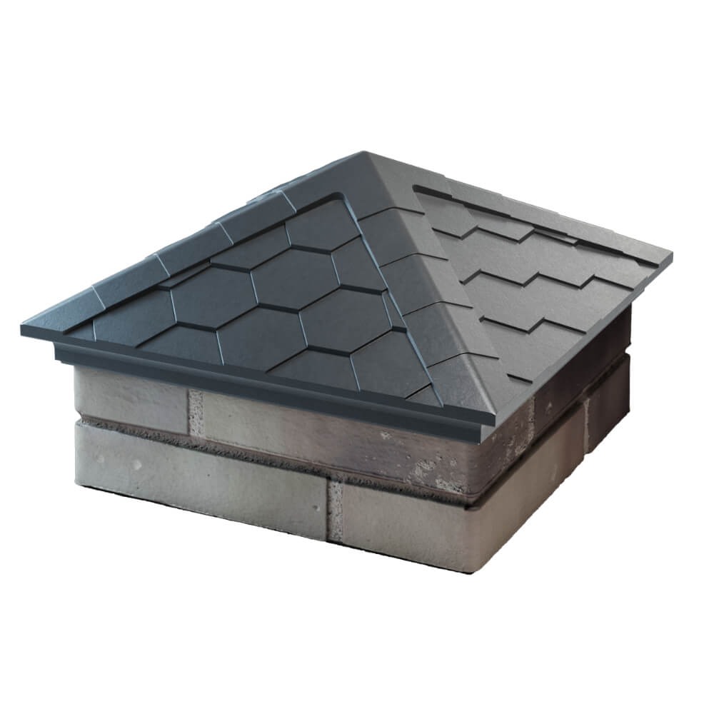 Колпак Zking Эверест Серый на столб 1.5х1.5 кирпича (390х390мм) в Сочи фото