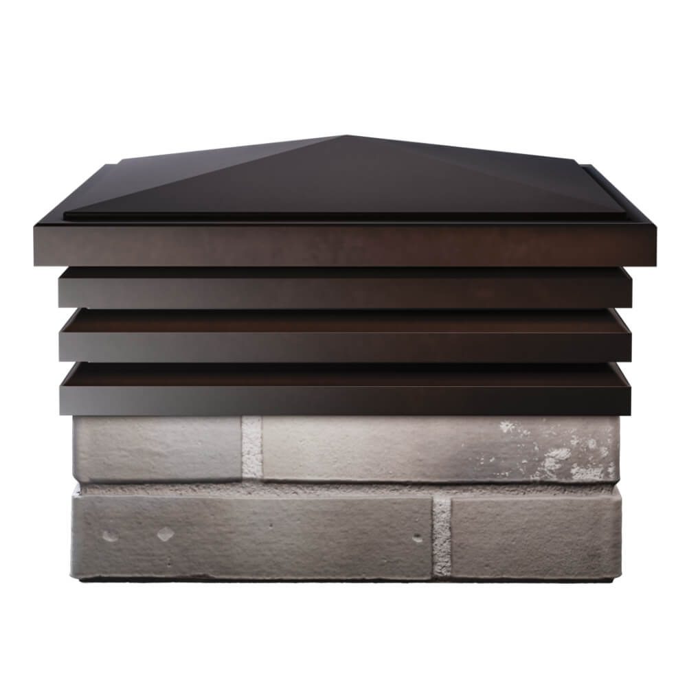 Колпак Zking Бона ХайТек Коричневый на столб 1.5х1.5 кирпича (385х385мм) Сочи фото